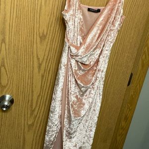 Pink velvet dress